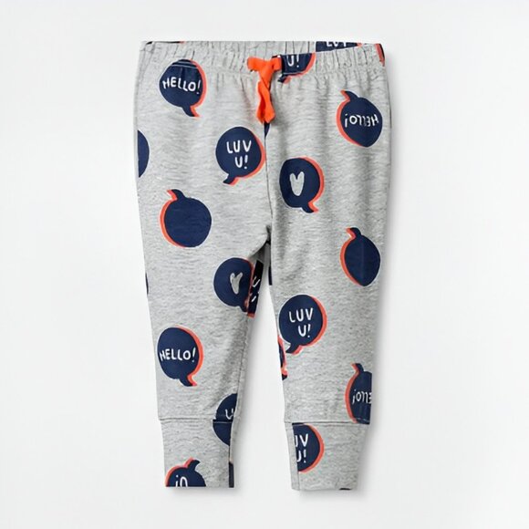 5/$20 NEW 3-6M Boys Hello & Luv You Joggers - Picture 1 of 4